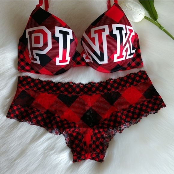 Size 34B PINK VS PUSH-UP BRA + PANTY S - Picture 3 of 4